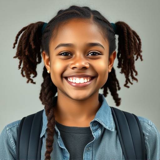 A female student smiling confidently, representing empowerment through education.