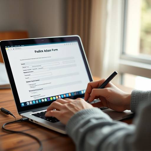A person filling out an online application form on a laptop