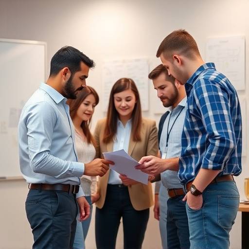A project manager reviewing a project timeline with their team.