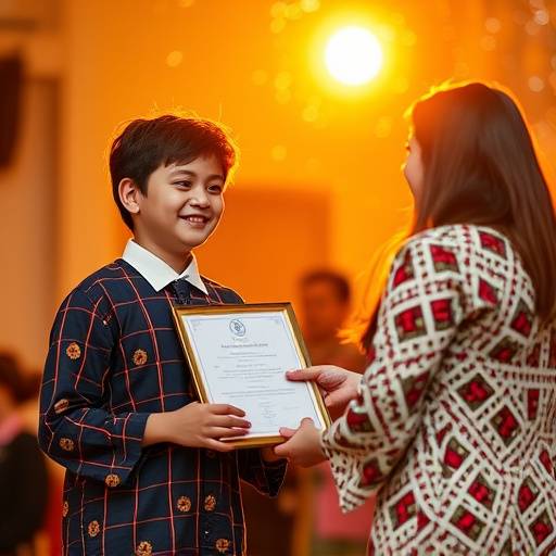An image depicting a student receiving an award, representing academic achievement and recognition.