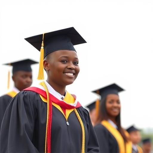 Graduation ceremony at HopeEd Uganda with students receiving certificates