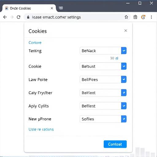 Screenshot of a web browser's cookie settings page