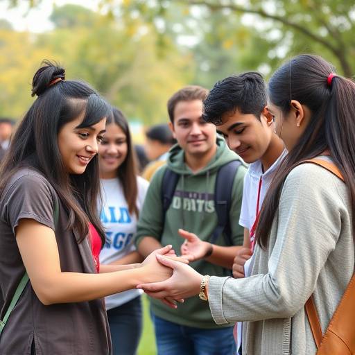 Students participating in a community service project, showcasing their commitment to social responsibility.